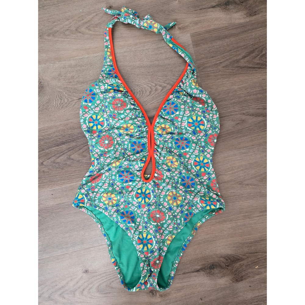 RHODE X TARGET Zinnia Floral Print Halter One Piece Swimsuit WOMEN Size